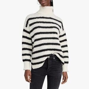 Aritzia Line and Dot Ariel oversized turtleneck striped knit sweater size small